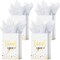 12 Pcs Thank You Gift Bags with Tissue Paper Gold Polka Dots Thank You Bags with Handle Party Favor Bags (White)